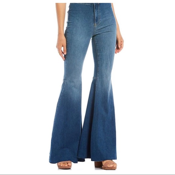 22 Vintage Bell boho Raw hem Flared Jeans - Picture 4 of 8